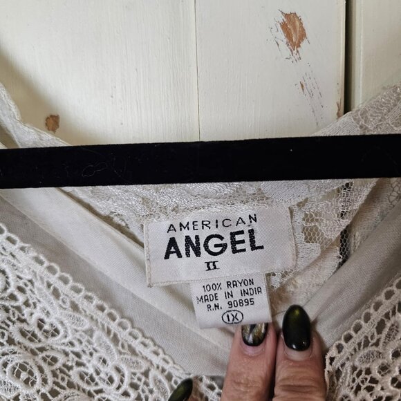Vintage American Angel 1X White Lace Maxi Dress – Boho Cottagecore - Picture 6 of 10